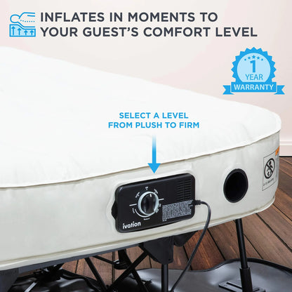 Ez-Bed 22.5" Self-Inflating Air Mattress with Built-In Pump, King