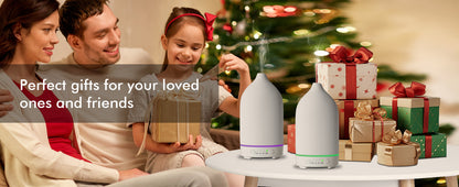 Ceramic Essential Oil Diffuser – 150ml Ultrasonic Aroma Humidifier with Auto Shut-Off