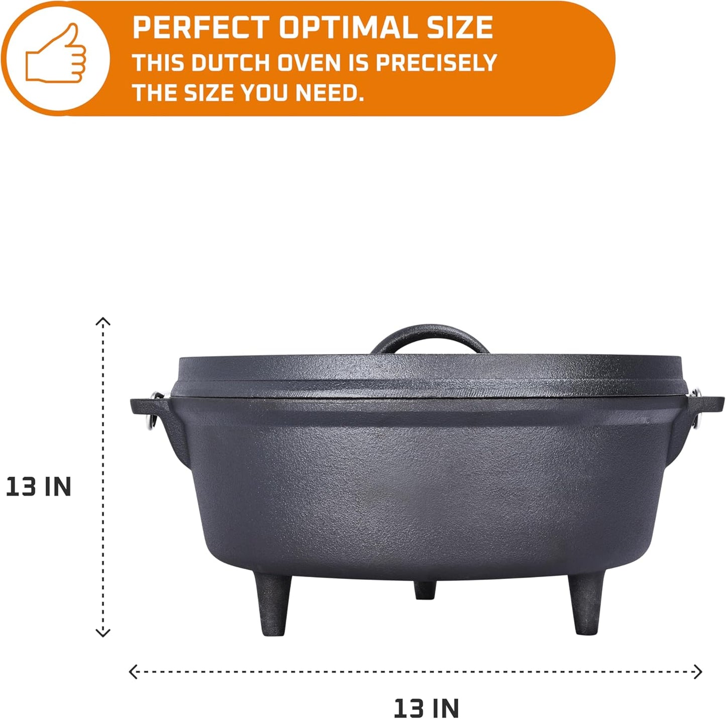 5 Qt Camp Dutch Ovens Set - Black: Experience High-Performance Cooking with This Versatile and Durable 3-Piece Set, Including a Pot, Lid, and 9" Meat Rack/Trivet. - 13 X 13 Inch