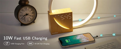 Smart Bedside Lamp with Alarm Clock & Natural Sounds – Touch Control & 3 Brightness Levels