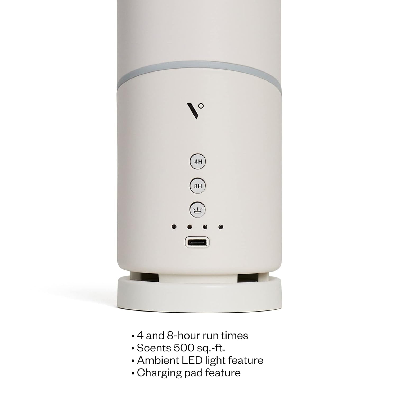 Move Cordless Ultrasonic Essential Oil Diffuser | Wireless Diffuser for Home Aromatherapy | 4 & 8-Hour Run Times - White