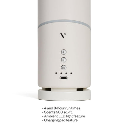 Move Cordless Ultrasonic Essential Oil Diffuser | Wireless Diffuser for Home Aromatherapy | 4 & 8-Hour Run Times - White