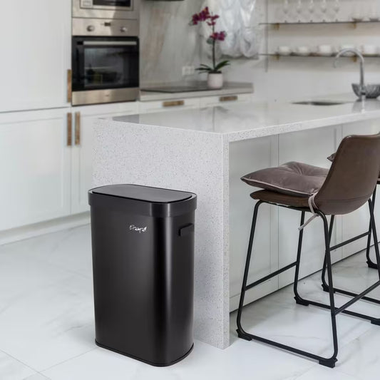 13 Gal. Automatic Sensor Hands Free Trash Can in Black