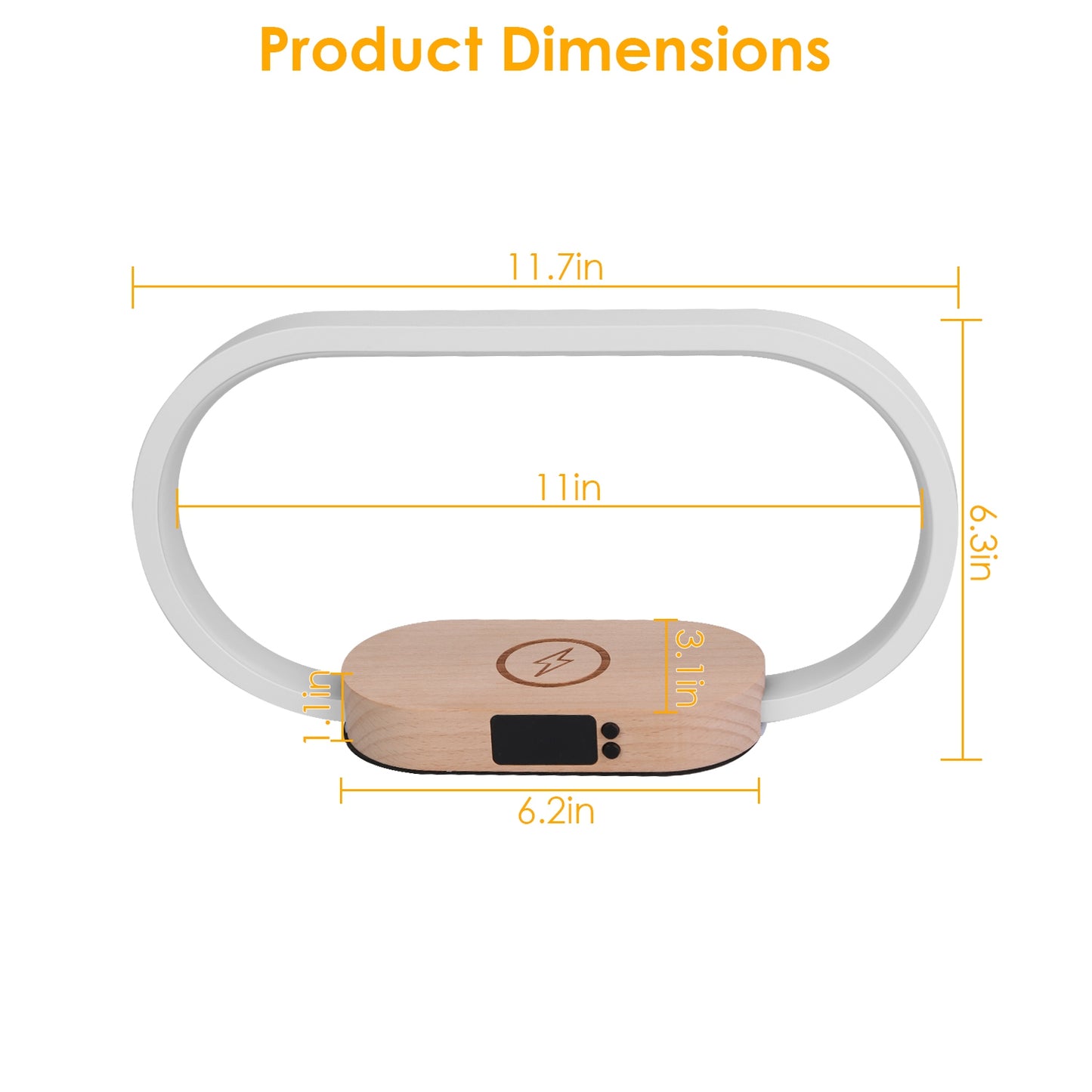 1 Set Bedside Table Lamp Touch Control Lamp with Clock Wireless Charging LED Desk Lamp Dimmable Nightstand Reading Lamp