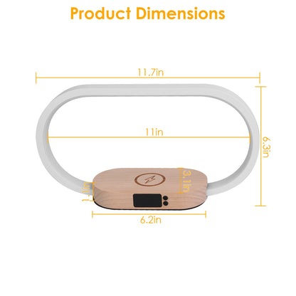 1 Set Bedside Table Lamp Touch Control Lamp with Clock Wireless Charging LED Desk Lamp Dimmable Nightstand Reading Lamp