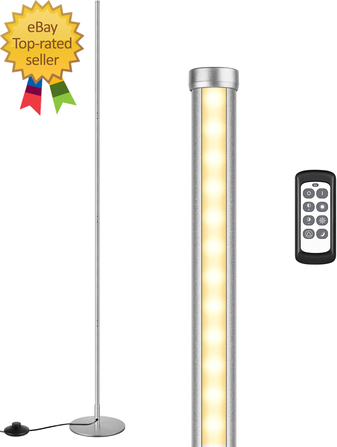 LED Standing Floor Lamp Dimmable Corner Standing Light with Remote