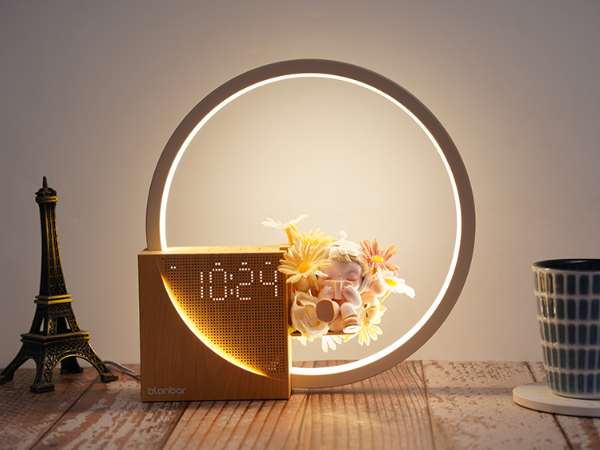 Smart Bedside Lamp with Alarm Clock & Natural Sounds – Touch Control & 3 Brightness Levels