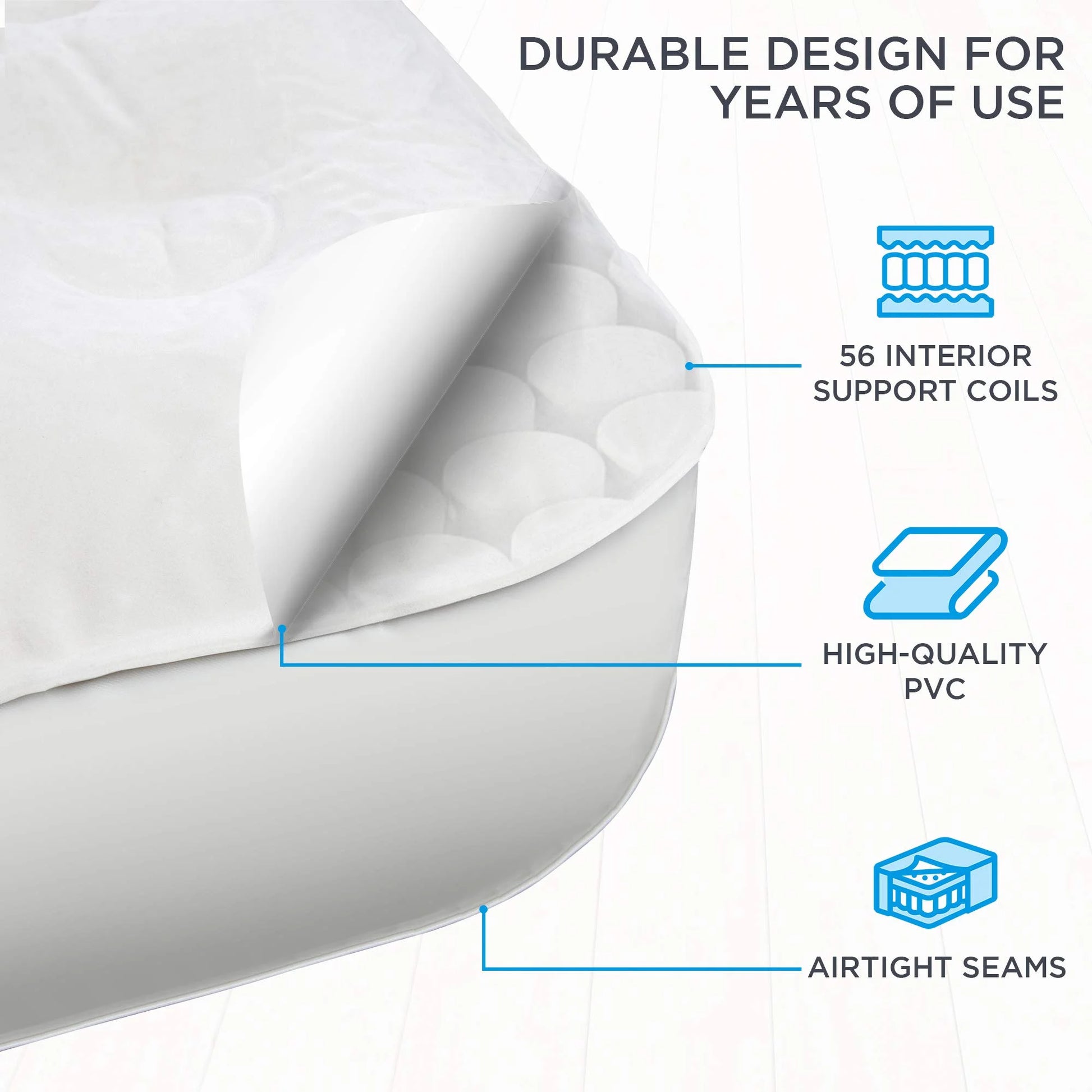 Ez-Bed 22.5" Self-Inflating Air Mattress with Built-In Pump, King