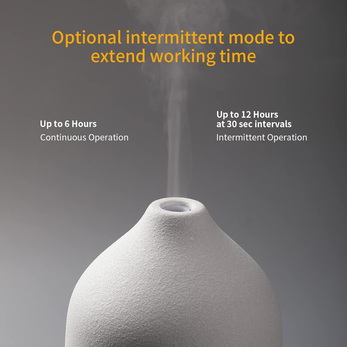 Essential Oil Diffuser Ceramic Craft Diffuser Aromatherapy Diffuser Mist Humidifiers with Waterless Auto Shut-Off for Home Office SPA Yoga Ssk005-White