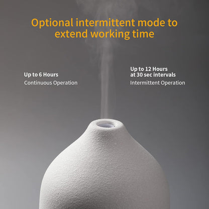 Essential Oil Diffuser Ceramic Craft Diffuser Aromatherapy Diffuser Mist Humidifiers with Waterless Auto Shut-Off for Home Office SPA Yoga Ssk005-White